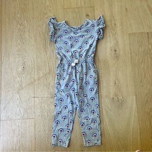 Tea Collection Gray Kids Jumpsuit with Rainbow Print